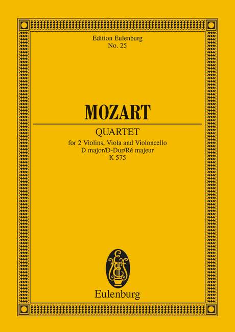 Mozart: Quartet D major KV 575 (Study Score) published by Eulenburg